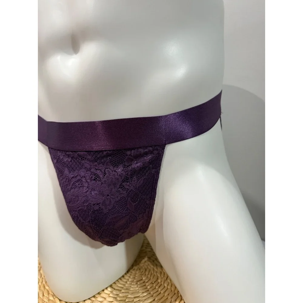 Cosabella NSN Men's Lace Jock Strap Purple Supportive Luxury Underwear size L